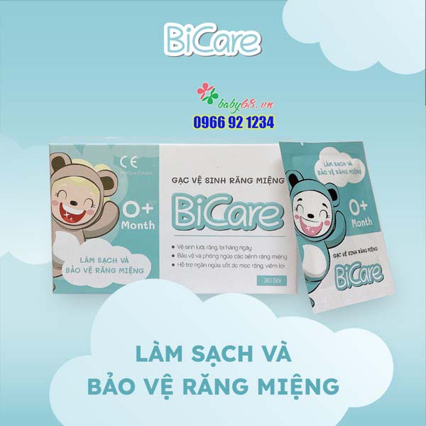 Gạc rơ lưỡi vệ sinh răng miệng BiCare - Rơ lưỡi BiCare cho bé