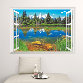 Miếng Dán Tường Hình Cửa Sổ 3D Lớn
