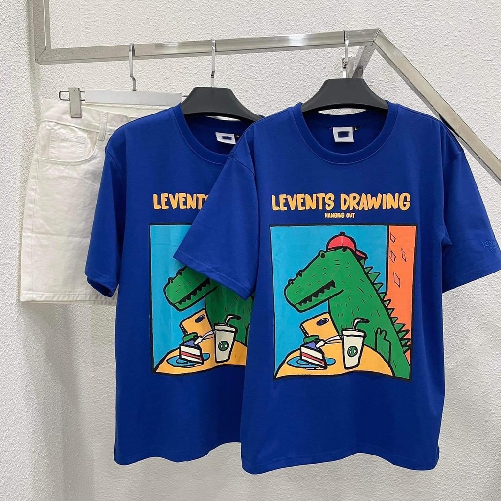 Áo Thun Khủng Long Áo Thun Tay Lỡ Form Rộng Unisex 38-65kg Nam Nữ Phong Cách Ullzang