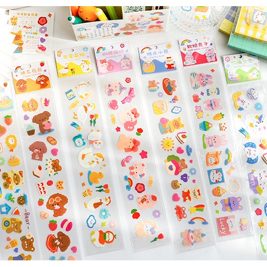 Dải sticker PVC hình dán động vật dễ thương đáng yêu dài 30cm | BST126
