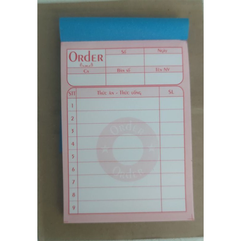 Combo 10 quyển Oder 1 liên  có in nội dung