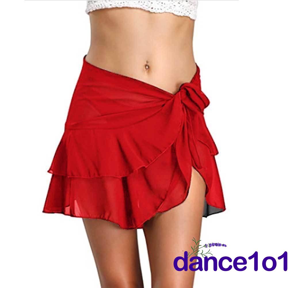 Chân váy voan mặc ngoài bikini đi biển thời trang quyến rũ