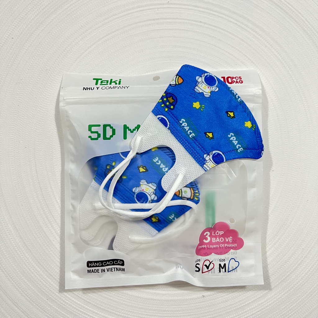 Set 10 cái Khẩu trang 5D Taki size 0-4 tuổi [ mã 5D ]