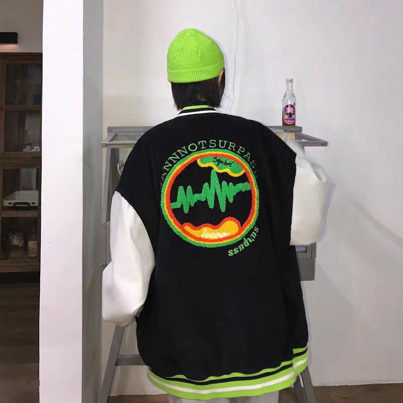 áo khoác bóng chày nhung tăm tay dù 😋 | BigBuy360 - bigbuy360.vn