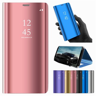 Ốp điện thoại nắp lật mặt gương thông minh kiêm giá đỡ cho Samsung Galaxy J4+/J6+/J4 Prime/J6 Prime 2018/J2 Core