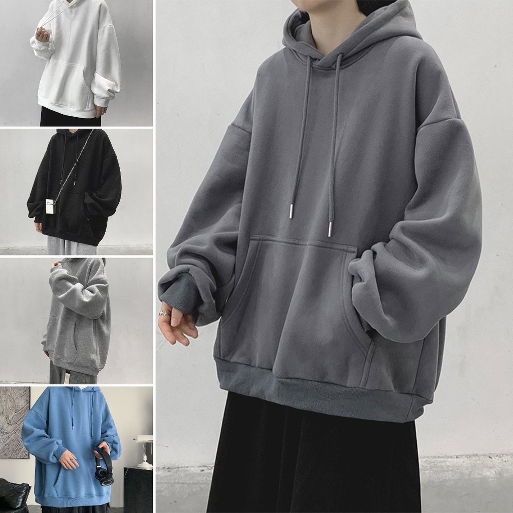 Áo Hoodie Dáng Rộng Thoải Mái Phong Cách Hàn Quốc Cho Nam