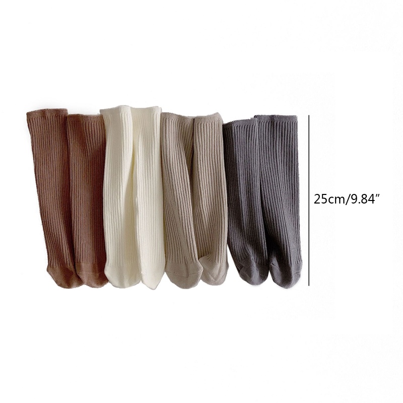 Set 4 Đôi Vớ Dài Qua Gối Bằng Vải Cotton Nhiều Màu Sắc Dành Cho Trẻ Em