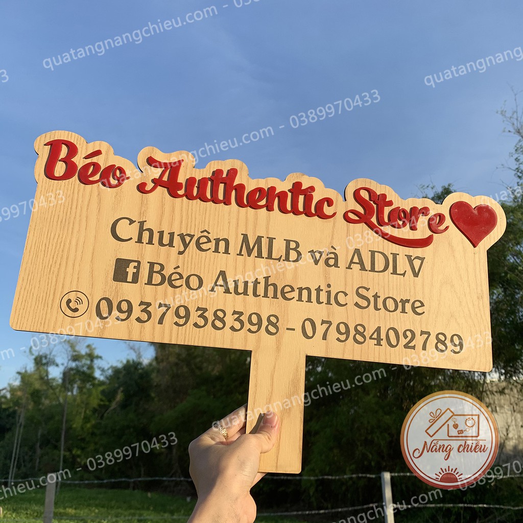 Bảng hiệu gỗ khắc laser_ bảng hiệu cầm tay giá sỉ_ Bảng hiệu cho shop bán hàng online