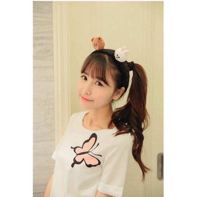 Cài Tóc Hai Con Gấu Brown Cony, Line Friend Xinh Xắn Đáng Yêu