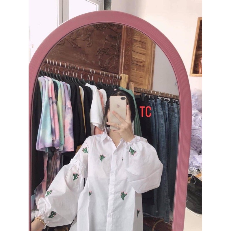 [Mã FAMARAL2 giảm 10K đơn 50K] ÁO sơ mi xương rồng unisex