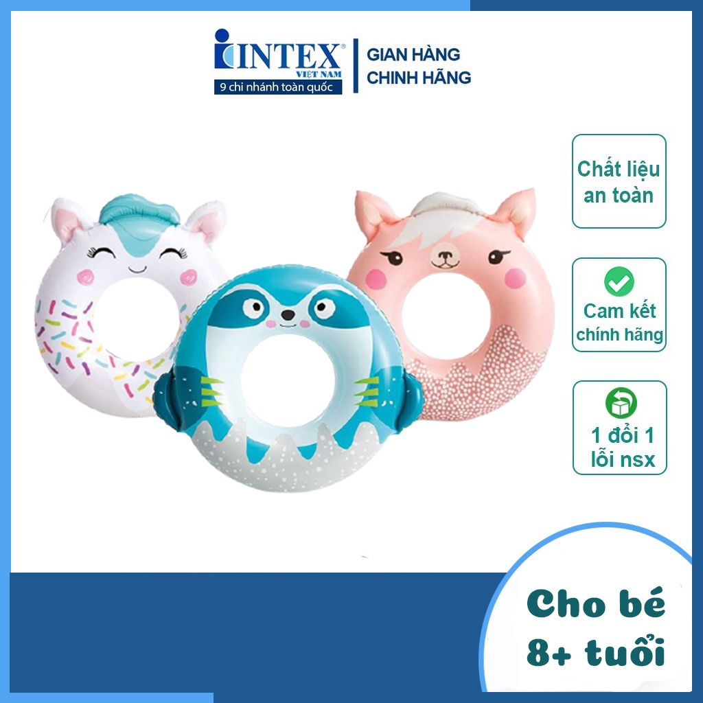 Phao bơi tròn hình thú đáng yêu cho bé INTEX 59266 phao bơi trẻ em GIAO NGẪU NHIÊN