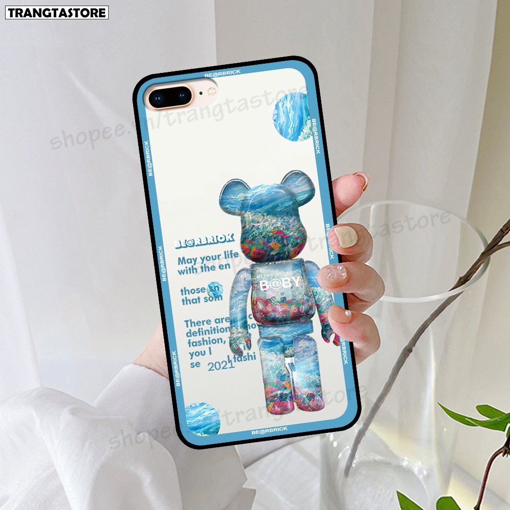 Ốp Iphone 5 5s SE 6 6s Plus 7 8 Plus 2020 2022 in hình gấu Bearbrick,Mountain,xanh,đen,đỏ giá rẻ