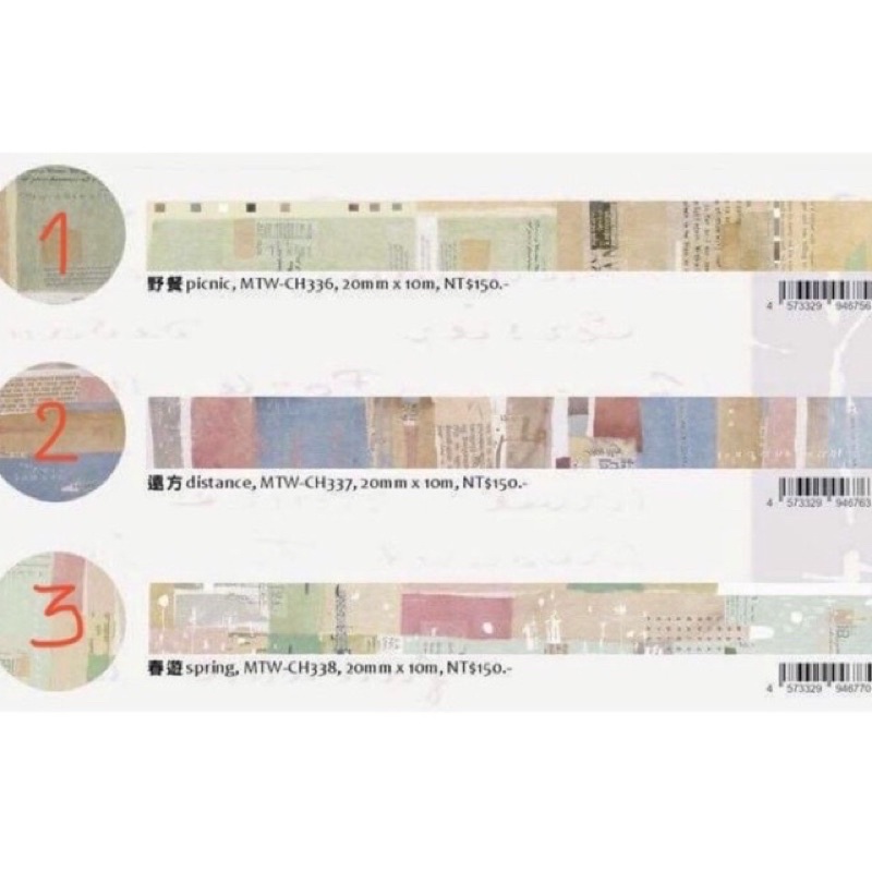 (Chiết theo chu kỳ) 7 mẫu băng dính washi tape của Chamil Garden - Spring Collection