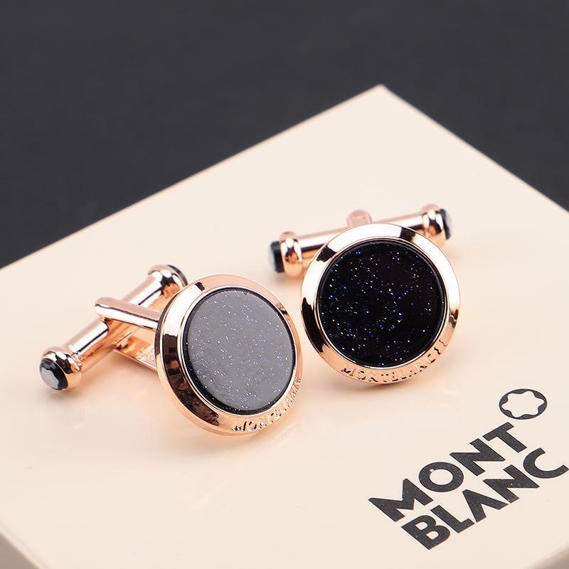 Khuy Măng Sét Bằng Thép Khắc Chữ Montblanc Dành Cho Áo Sơ Mi Nam