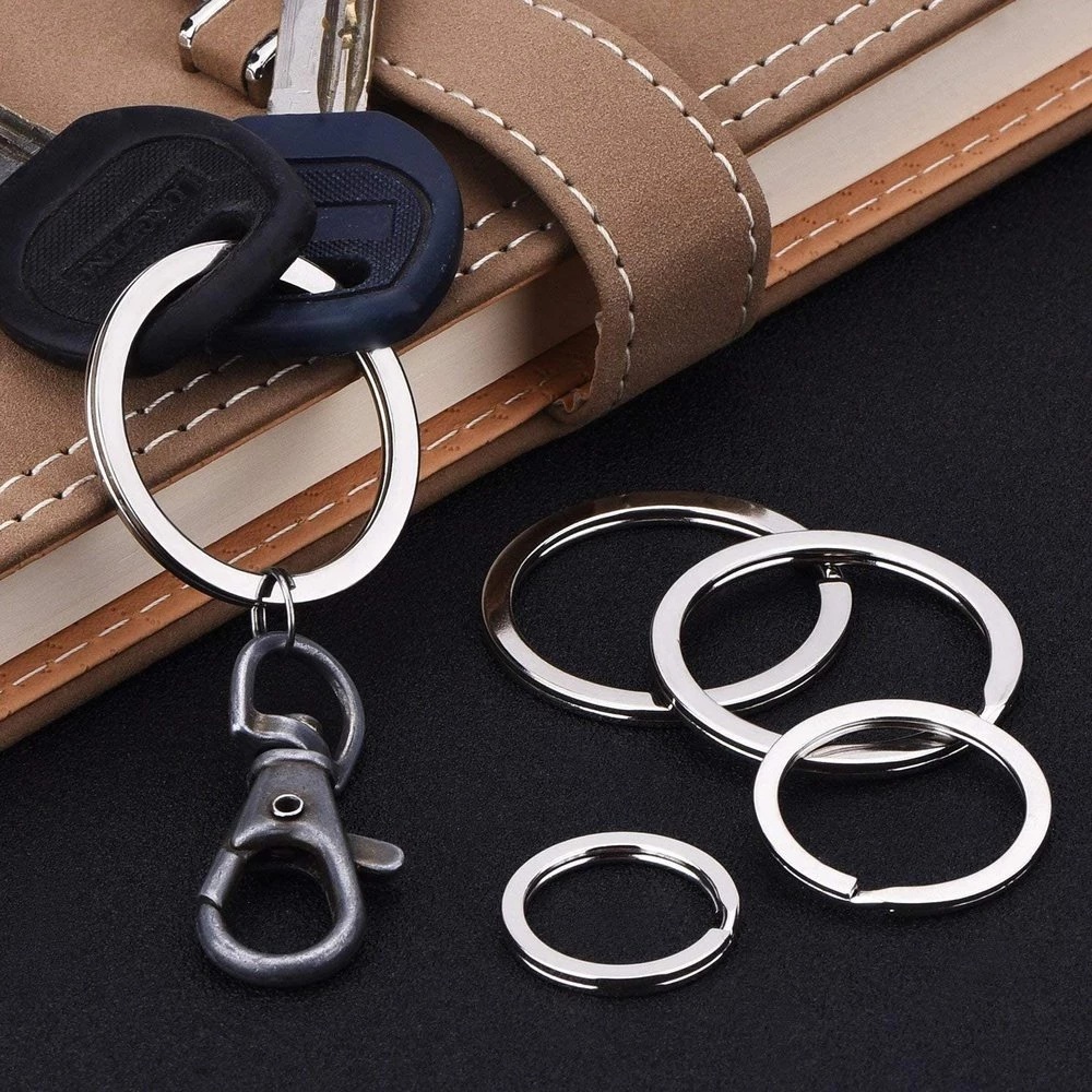 Set 20 Móc Khóa Tròn 25mm Bằng Thép Không Gỉ 304 Thiết Kế Đơn Giản
