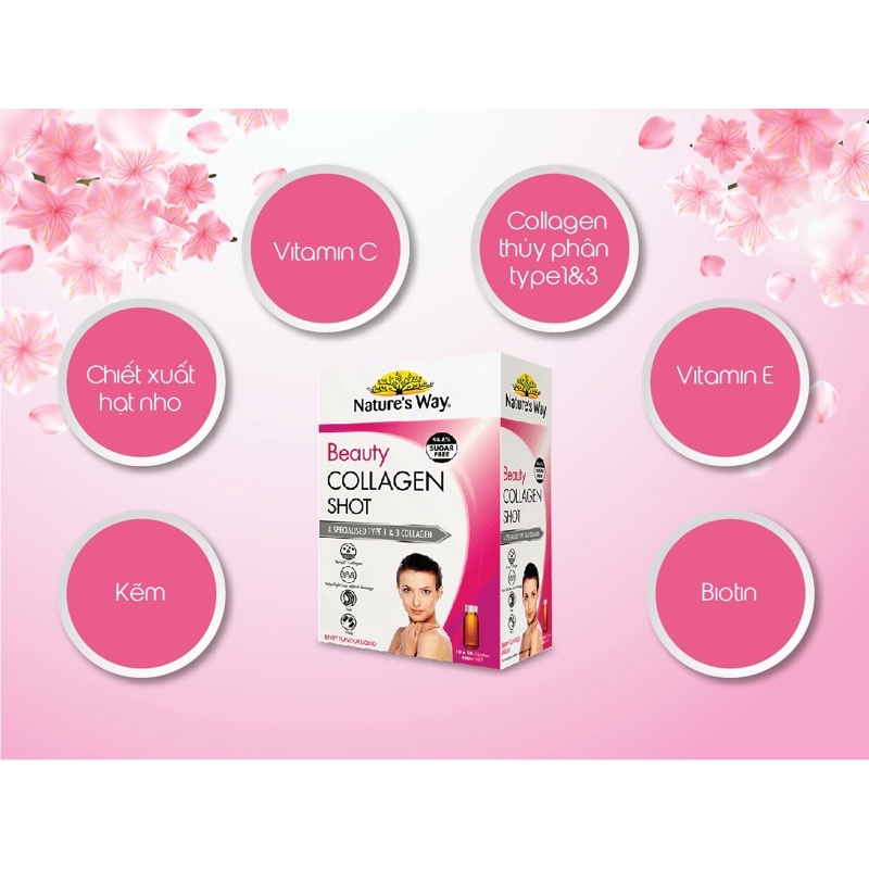 Collagen Tươi Shot Natures Way - Hộp 10 chai