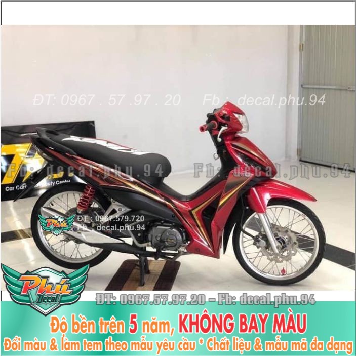 Tem rời Wave RSX Đỏ đen Crom (H)