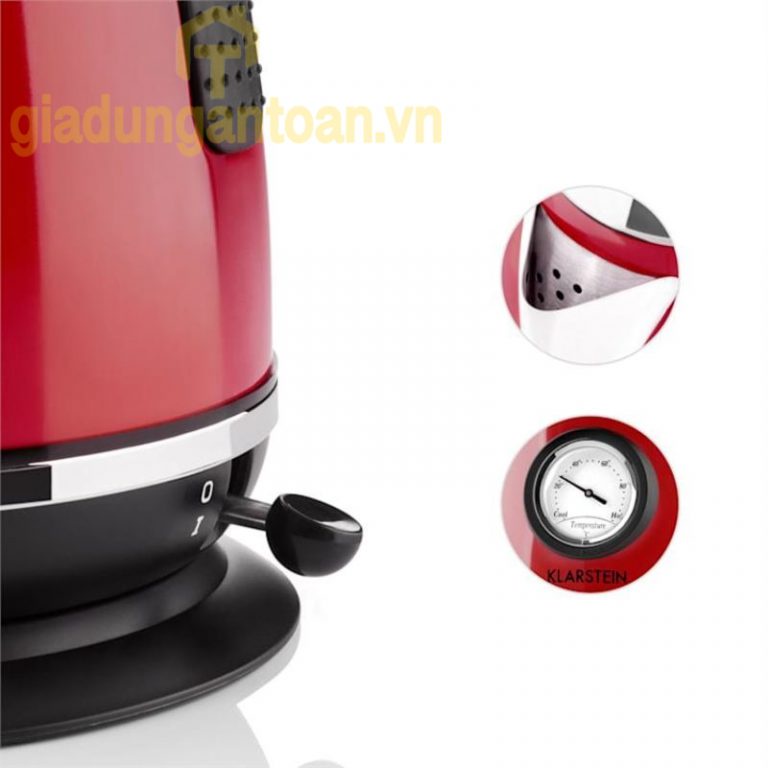 Ấm đun nước siêu tốc Klarstein Aquavita 1,7L siêu bền đẹp, nhập Đức