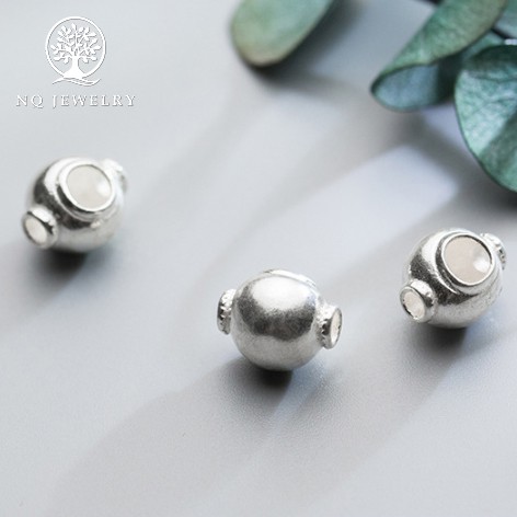 Charm bạc tròn 3 lổ xỏ ngang - NQ Jewelry