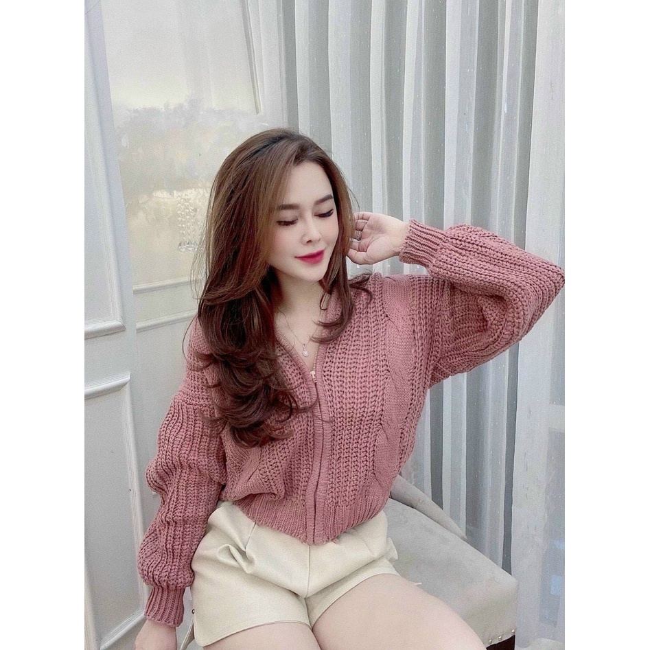 Áo khoác len quảng châu dáng lửng có nón cực hot , chất len dày dặn ( ảnh thật )