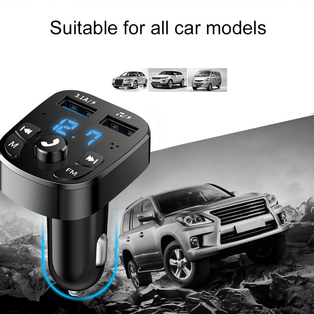 Tẩu Sạc Hai Cổng USB 3.1A 24V Bluetooth 5.0 Hỗ Trợ Thẻ TF Màn Hình Điện Áp Cho Xe Hơi | BigBuy360 - bigbuy360.vn