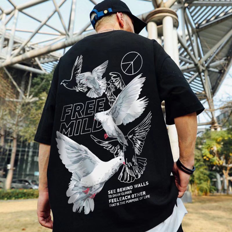 Áo thun ngắn tay dáng rộng và đơn giản áo phông phong cách Hàn Quốc thời trang mùa hè cho in siêu đẹp Thời trang from rộng áo thể thao nam áo thun mỹ unisex