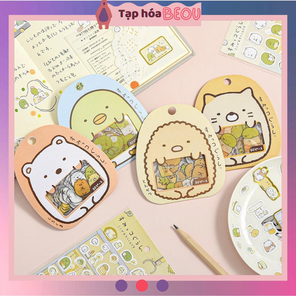 Hình dán sticker cute mini, nhãn dán con vật chống nước
