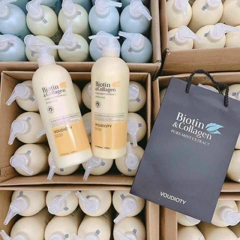 Bộ gội xả Biotin Collagen Voudioty 2020 vàng