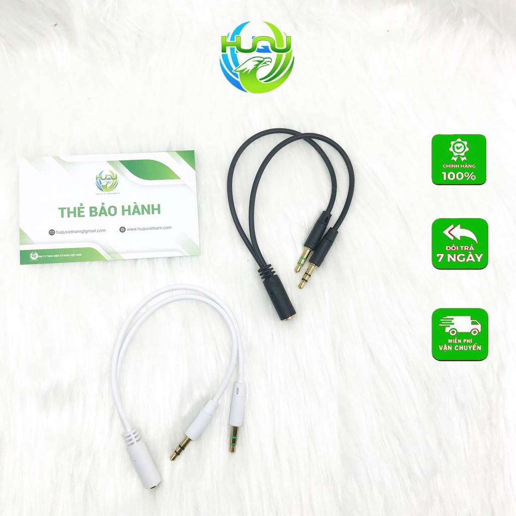Cáp âm thanh tai nghe chữ Y chuyển đổi âm thanh từ 1 Jack sang 2 Jack tách Mic và Loa cho PC