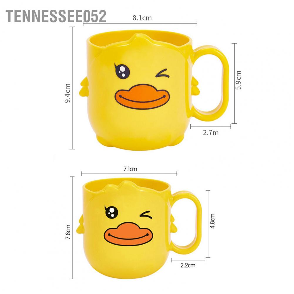 Tennessee052 Cốc bàn chải đánh răng PP Dễ thương Hình con vịt Hoạt hình cho phòng tắm