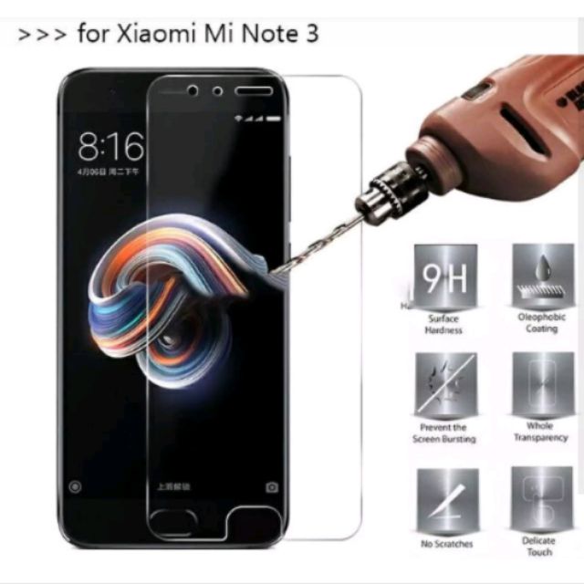 Bộ 3 tấm dán kính cường lực 9H Xiaomi Mi Note 3 - Trong suốt