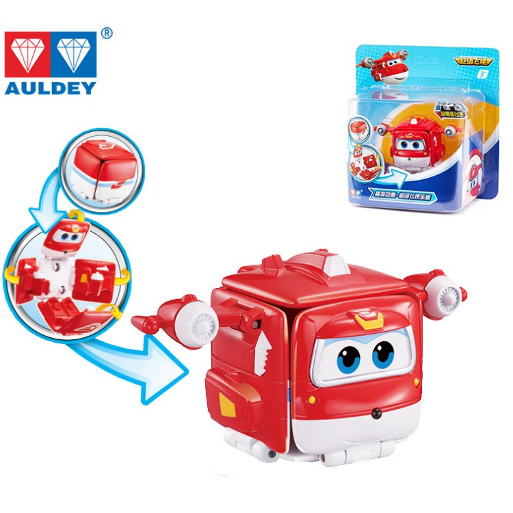 Mô hình super wings 2 trong 1 hộp giao hàng nhân vật Jet tia chớp đồ chơi trẻ em đội bay siêu đẳng