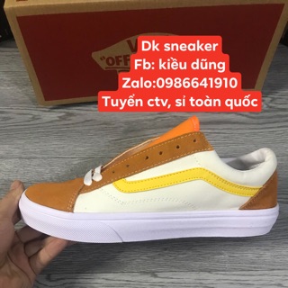 | Ảnh Thật | Giày Thể Thao Trắng Phối Vàng (Rep)