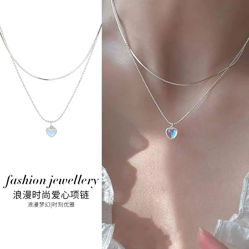 iF YOU Vòng cổ Mặt Đá Mặt Trăng Phong Cách Hàn Quốc Cho Nữ