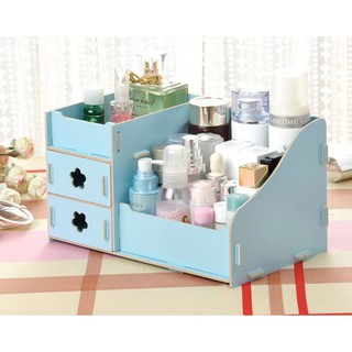 Kệ đựng mỹ phẩm 3 tầng bằng gỗ dễ lắp ghép tiện lợi (màu ngẫu nhiên)