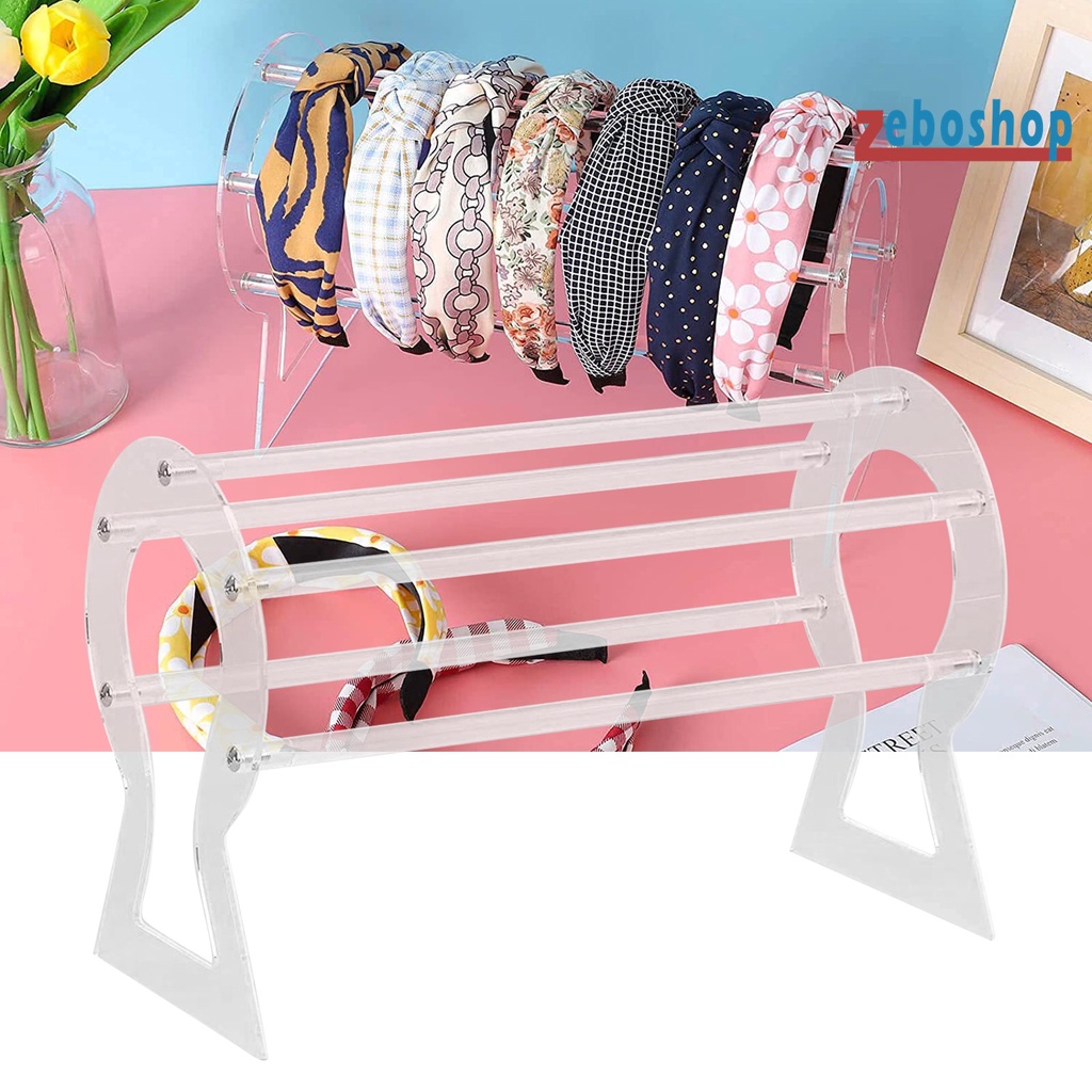 1 Bộ Giá Đỡ Trưng Bày Băng Đô Cài Tóc / Vòng Đeo Tay Bằng Acrylic Trong Suốt Dễ Lắp Ráp Cho Nữ