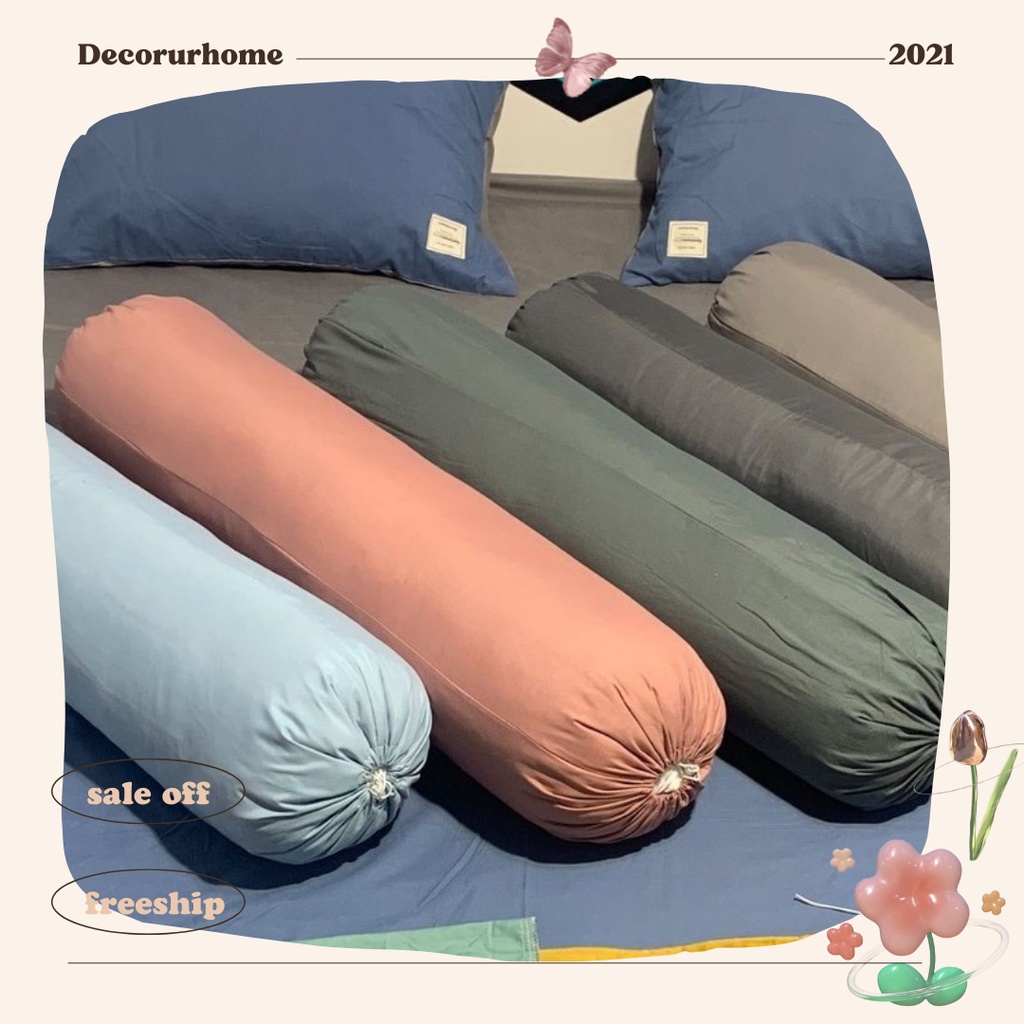 Vỏ Gối Ôm Cùng Màu Với Ga Giường Mặc Định Kèm Theo Bộ Cotton & Poly Khách Đặt