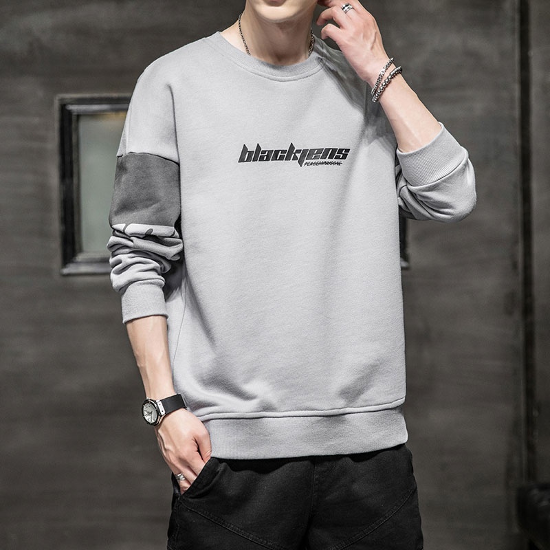 Áo nỉ dài tay cổ tròn thời trang cho nam size M-4XL