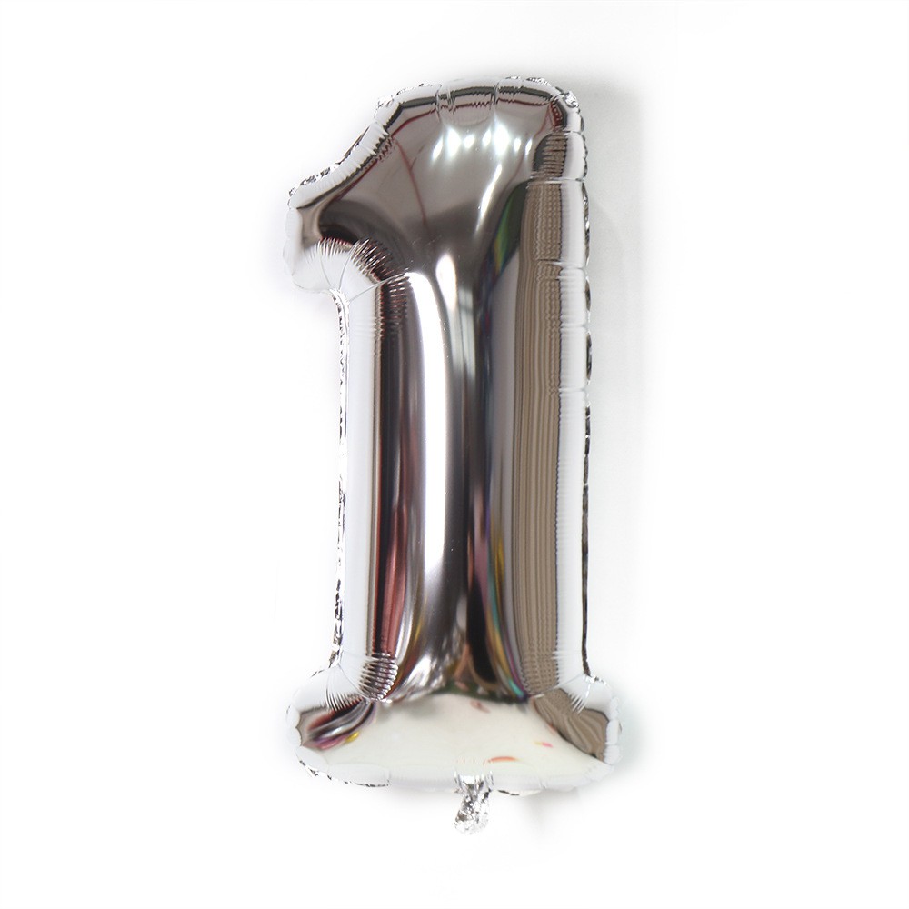 Bóng số nhôm màu bạc 80cm size lớn trang trí sinh nhật cho bé,...