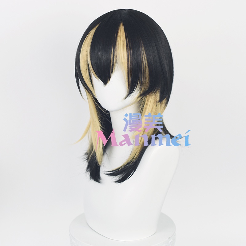 Manmei Anime Tokyo Revengers Haitani Ran Haitani Rindo Cosplay Wig Black Golden Synthetic Hair Heat Resistant Wigs