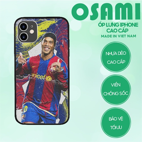 Ốp Lưng Ronaldinho tươi cười CLB Barcelona chống sốc đen OSAMI cho iPhone 6 7 8 11 12,13 X Pro Xr mini Max FOO20210093