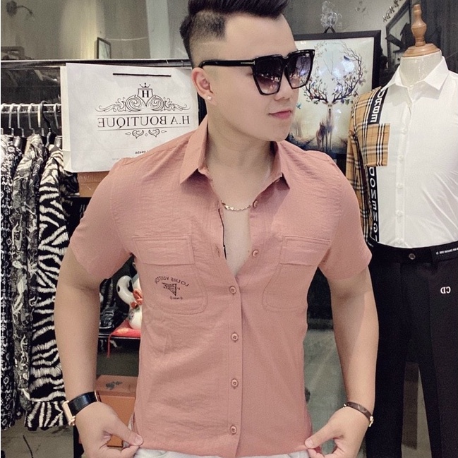 Sơ Mi Nam Ngắn Tay Vải Đũi Cao Cấp