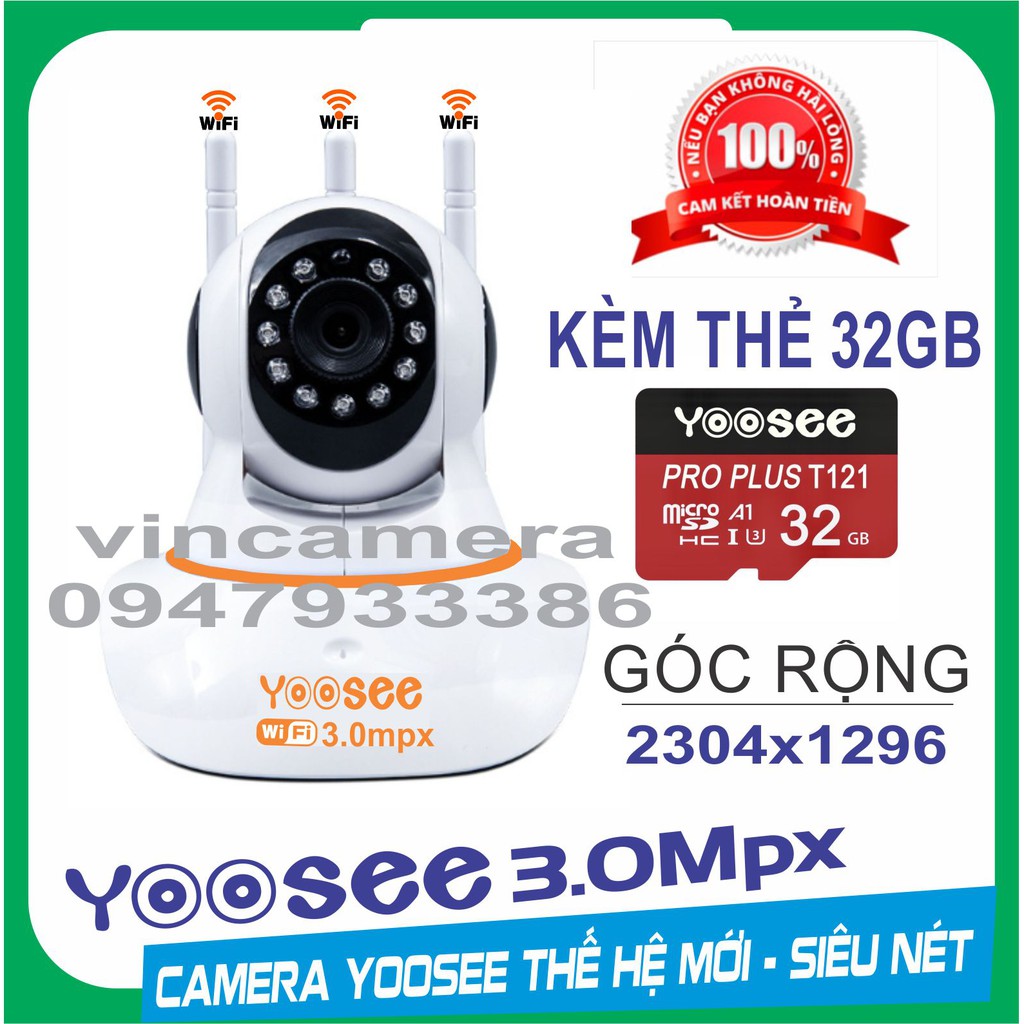 Camera Ip YooSee 3.0mpx Ultra HD - Kèm thẻ nhớ 32G | BigBuy360 - bigbuy360.vn