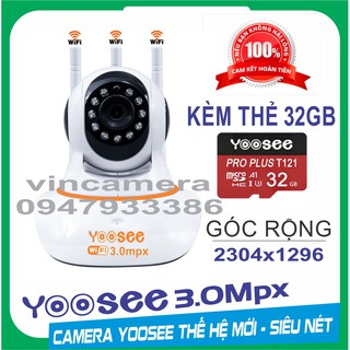 Camera ip yoosee 3.0mpx ultra hd - kèm thẻ nhớ 32g