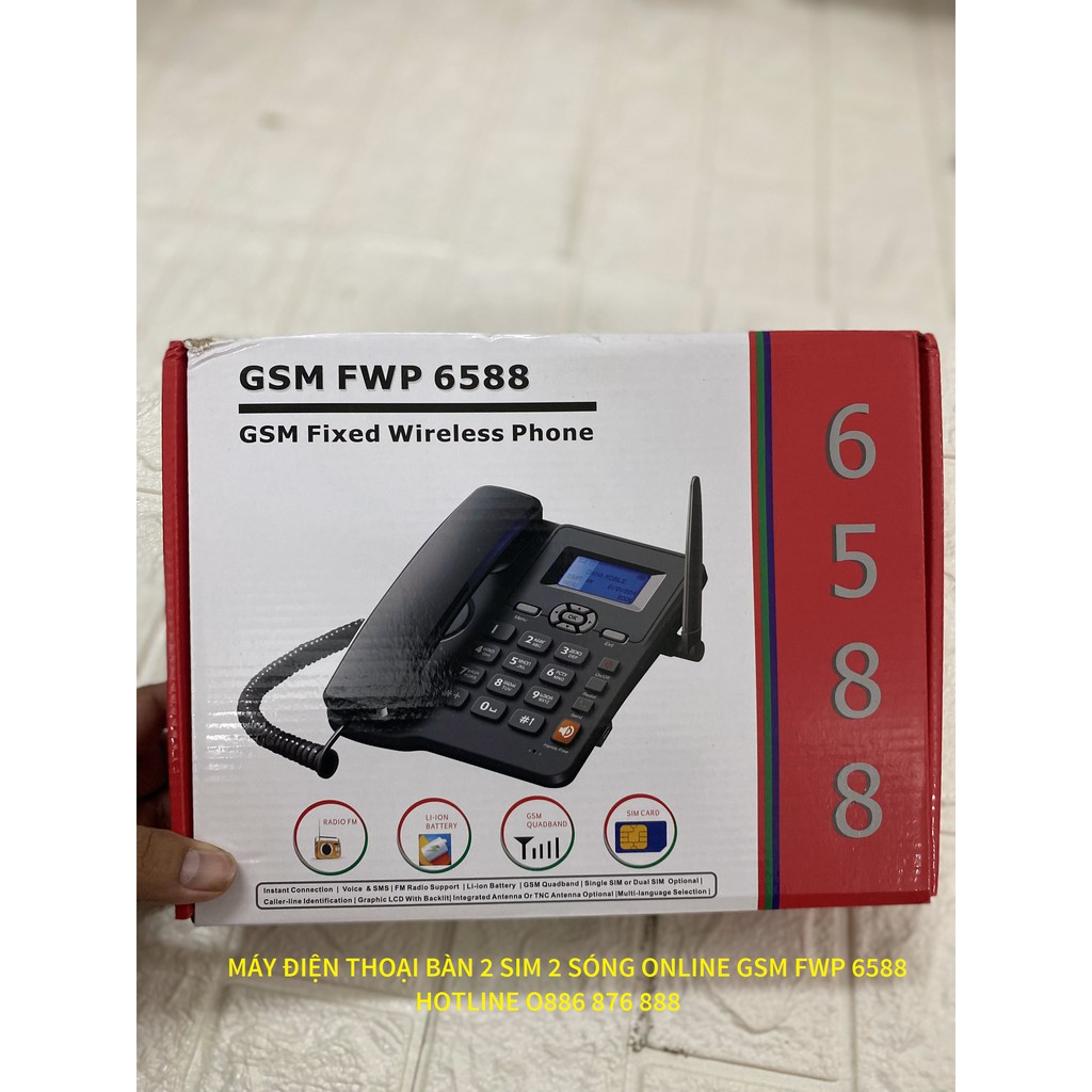 Loại 2 Sim ☎️ Điện Thoại Bàn Gắn Sim Di Động, Gphone, HomePhone ☎️ GSM FWP 6588 {Sales Sốc}