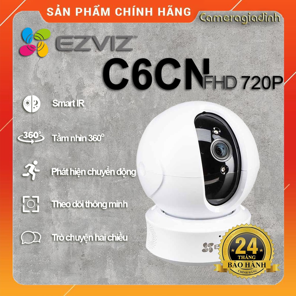 (New)Camera IP Wifi xoay thông minh EZVIZ C6CN (720P) - Camera Trong Nhà Đàm Thoại ( BH 2 năm)