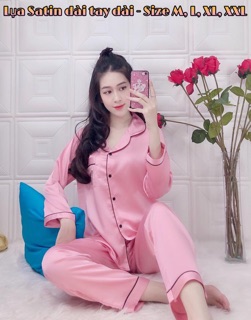 Bộ lụa pijama dài tay cao cao cấp