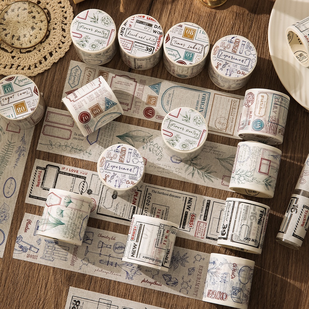 1 Cuộn Băng Keo Washi In Họa Tiết Hoạt Hình Truyền Cảm Hứng Trang Trí Sổ Tay Phong Cách Vintage