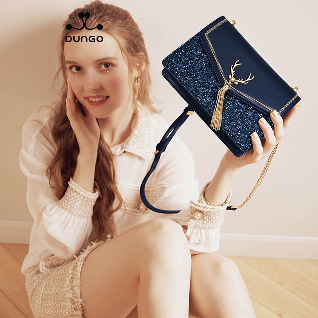 Túi Xách JUST STAR Sequin Tuần Lộc Tua Rua DU172555