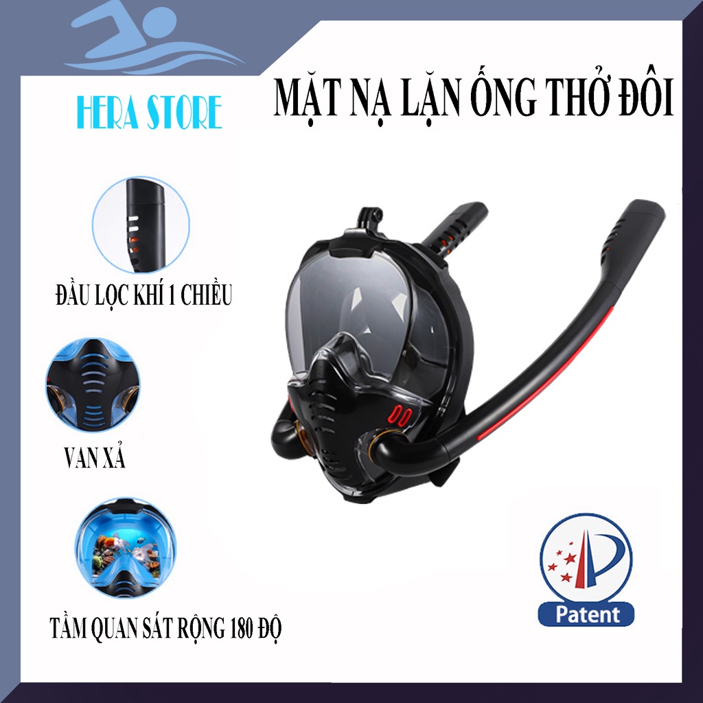 Mặt nạ lặn biển fullface 2 ống thở STORE HERA MNL01